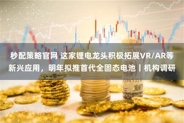 秒配策略官网 这家锂电龙头积极拓展VR/AR等新兴应用,明年拟推首代全固态电池丨机构调研