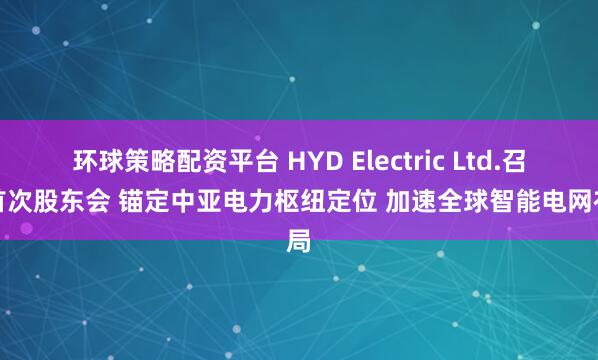 环球策略配资平台 HYD Electric Ltd.召开首次股东会 锚定中亚电力枢纽定位 加速全球智能电网布局